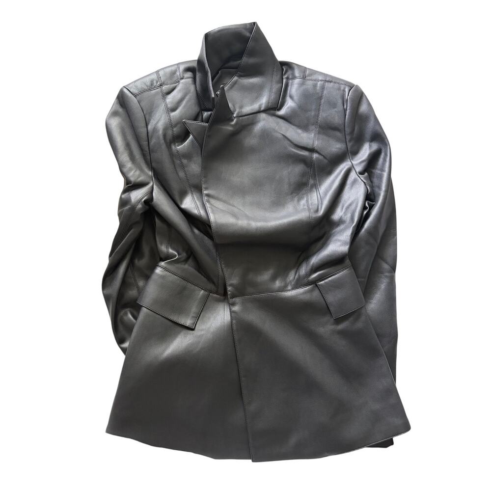 KHY Faux Leather Blazer Women's Size XS Black